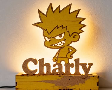 Lampara personalizada en MDF