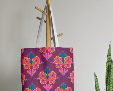 Flores en patrones para estampar en textil, coloridas, caribeñas, alegres,rojas con amarillo.
