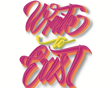 Lettering con volumen, letras bonitas, coloridas, estilo urbano y auténtico.