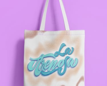 Lettering para tote bag con estilo original y letras bonitas.