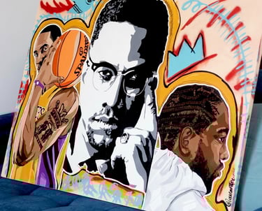 Pintura hecha a mano en técnica mixta sobre lienzo para decoración de interiores