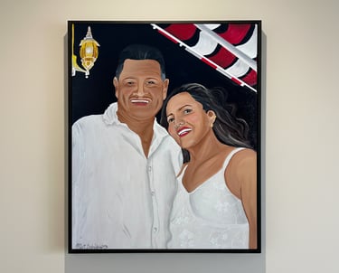 Cuadro personalizado de retrato contemporáneo a partir de fotografía.