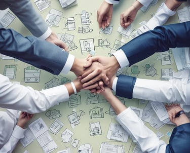 A coordinated set of cosmetic product branding materials includes a pump bottle, a rectangular box, business cards, and a leaflet. The design features elegant floral patterns in gold over grey and beige backgrounds, with the word 'Cosmetic' prominently displayed in a mix of white and copper colors.