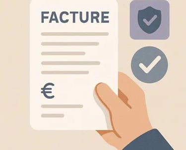 Facture de plomberie et document pour assurance après intervention d’un plombier à Strasbourg