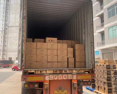 Container com mercadorias prontas para embarque na China, processo de importação da China