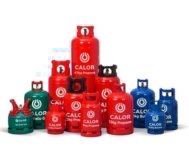 The range of Calor Gas Bottled from Gas Delivered