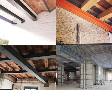 Refuerzo estructural en pilares y vigas de hormigón