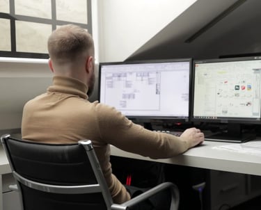 CAD design for custom product development with technical drawing and 3D model for manufacturing.