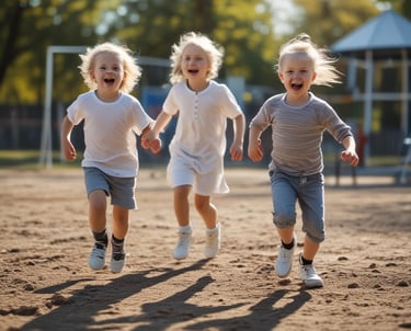 Dzieci bawiące się na placu zabaw, ubezpieczenie nnw dla dzieci i młodzieży