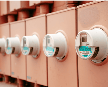 Pepto colored electric service meter panels