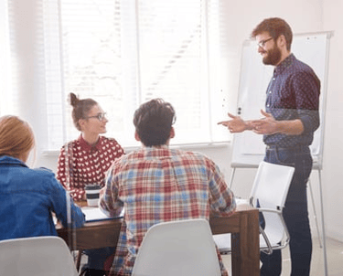 People talking at a meeting