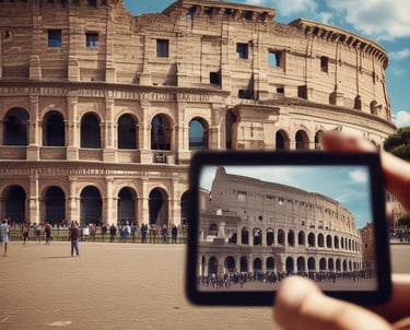 a person taking a picture of a person taking a picture of a person taking a