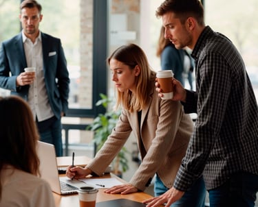 Équipe de déménageurs transportant du mobilier de bureau et des équipements pour déménagement 