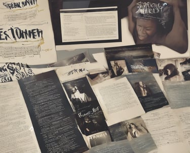 a bunch of posters and posters on a bulletin board