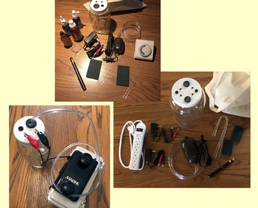 a collection of electronics and electronics on a table