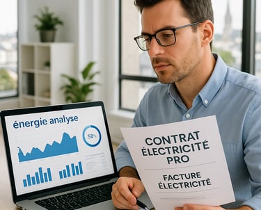 un homme en bretagne à lorient devant facture électricité 