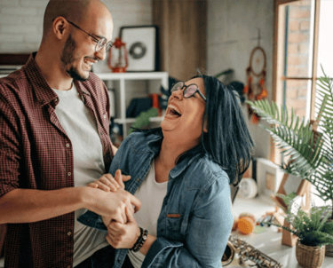 Man and Woman Laughing