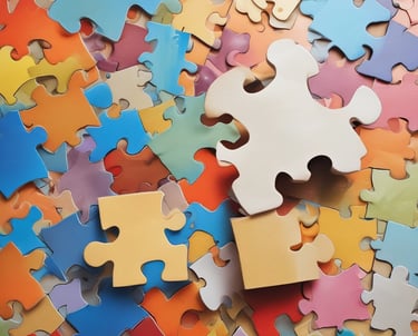 peças quebra cabeça colorido onde uma peça se destaca, representando autista