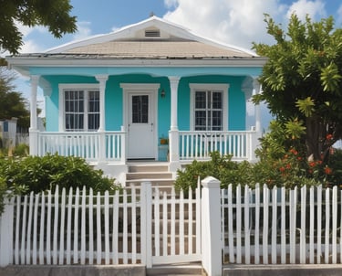 a small house with a car parked in front of it