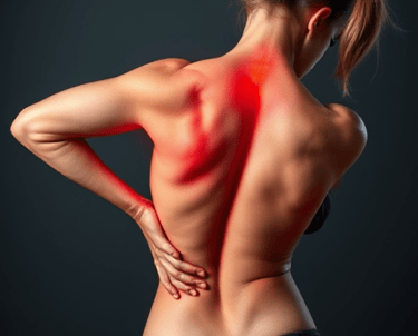 woman suffing from back pain, massage service wollongong