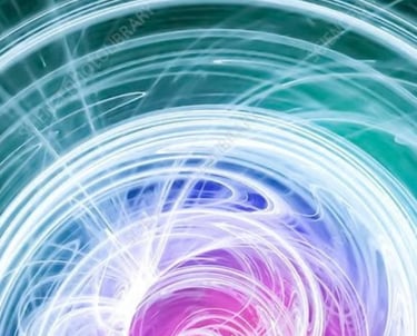 Scientific visualization of the Quark-Gluon Plasma state of matter for the featured article.