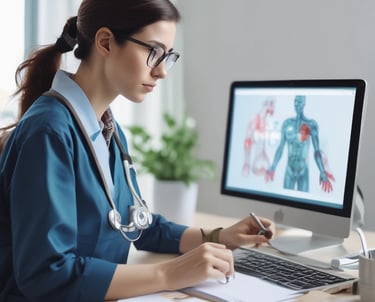 Several people are gathered in a workshop, focusing on a central wooden workbench surrounded by various tools, wood planks, and shelves filled with materials. The setting is industrial with a rough concrete floor and walls adorned with assorted papers and items.