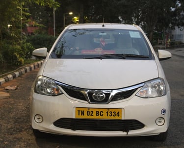 Toyota Etios Car Rental in Chennai – Reliable 3+1 Seater for Local and Outstation Travel