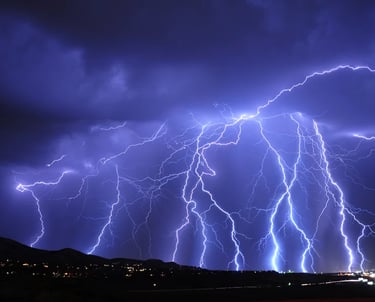 Hazardous Energy storm at night