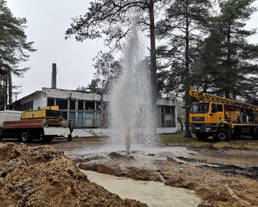 "Hidrogeologas" vandens gręžiniai, gręžinių įrengimas, gręžinių įrengimo technika