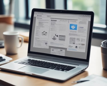 A warm, inviting office scene with a consultant chatting with clients over coffee.