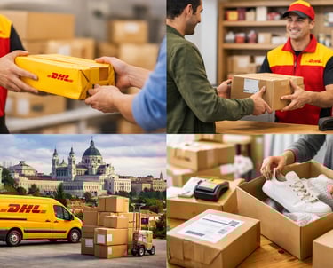 Servicios DHL en Madrid 28029 recogida de paquetes entrega envíos nacionales y devoluciones online 