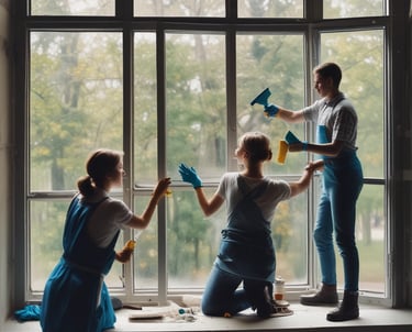 A before and after image showcasing a clean window.