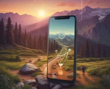 An illustration of a mobile app showcasing offline functionality.