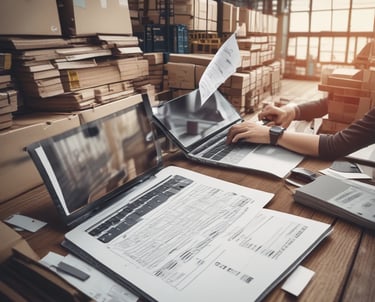 A visual representation of global trade and exporting goods.