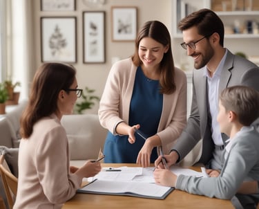 Professional team consultation in a modern office setting.
