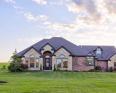 a new large house with a large lawn