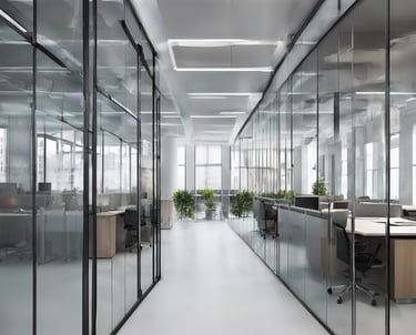 purple stained glass of cathedral