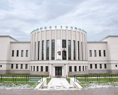 M. K. Ciurlionis museum building in Kaunas. The building is modernism example.