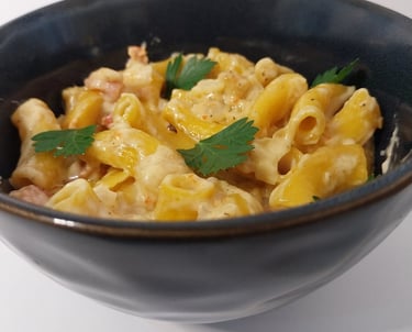 pâtes au potimarron cuisiner à la carbonara