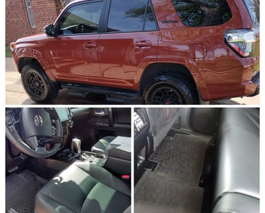 an orange car washed and vacuum