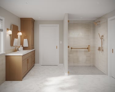Cadence Interiors Interior Design in Minnesota MN Remodel Accessible Design Aging In Place Bathroom