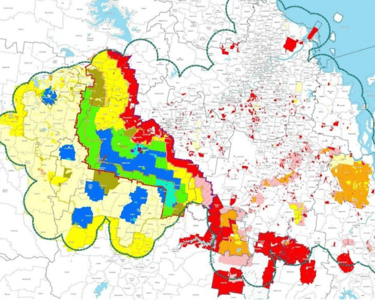 Map of Treatment area 2017 to 2021