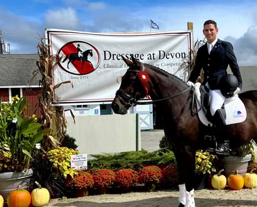 Rick Silvia with Ronja, 2nd place Dressage at Devon 2023