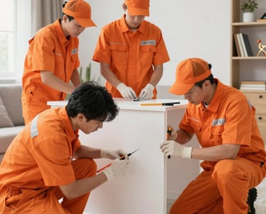 An old, multi-story concrete building features numerous advertising signs in Arabic, with some signs mounted perpendicular to the walls and others flat against them. The building has several windows with green-tinted glass, and air conditioning units are visible under some windows. The ground floor hosts shops with closed roller shutters, and an ornate street lamp is visible in front of the building. The sky is clear and blue, providing a contrasting backdrop to the building.