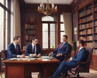 A person wearing a bright red industrial jacket with reflective stripes and a white safety helmet. They are holding a book titled 'Occupational Safety and Health Act' against a plain blue background. The person is smiling and the jacket has a logo on the chest.