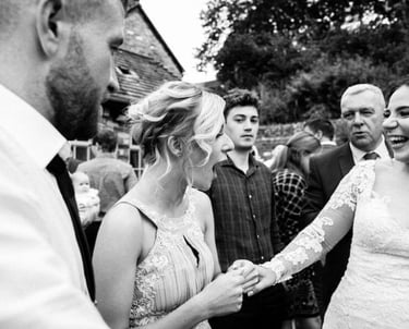 black and white wedding photo