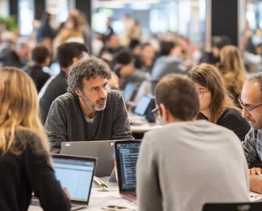 Professional discussing AI integration