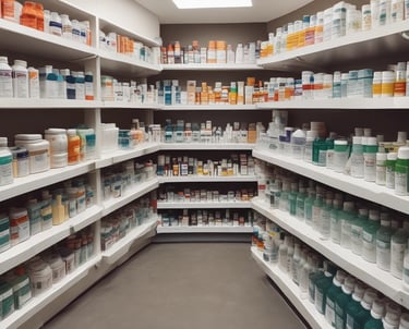 Pharmacist handing over prescribed medication to a smiling community member.