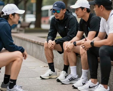 A joyful person walking through a lush park at sunrise, embodying fitness and vitality.