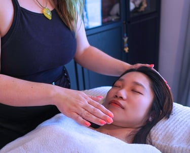 woman receives reiki